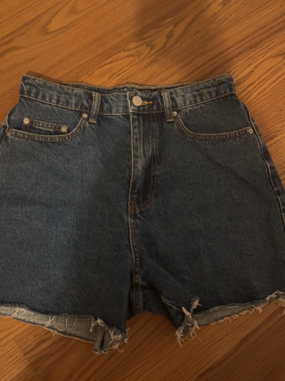 Rhythm High-Rise Denim Cutoff Shorts - Blue